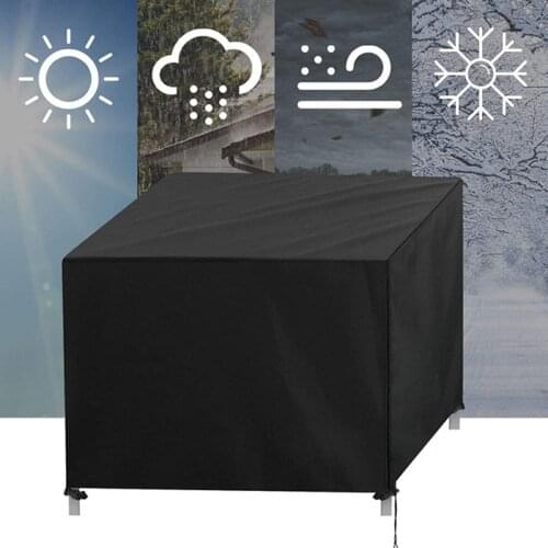 420D Heavy Duty Oxford Polyester Rectangular Patio Table Covers Waterproof Windproof & Ant Garden Furniture Covers Outdoor black