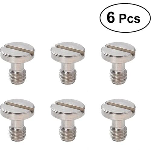6Pcs Portable Metal Stainless Steel Universal 1/4 Screws Without Handle For Quick Release Monopod Plate Camera Tripod