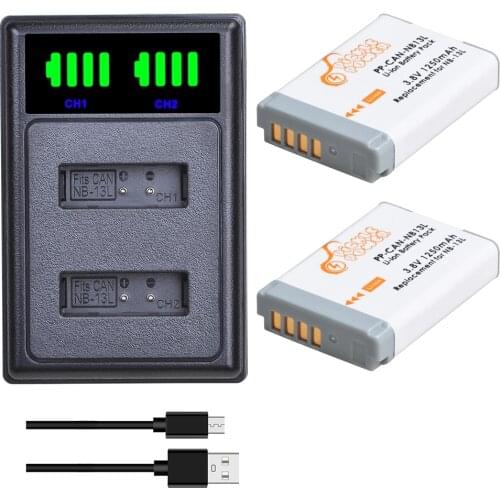 NB-13L Battery 1250mAh NB13L NB 13L Battery Charger for Canon G1 X G7 X Mark II G7X G5 X G5X G9 X G9X SX620 SX720 SX730 SX730 HS