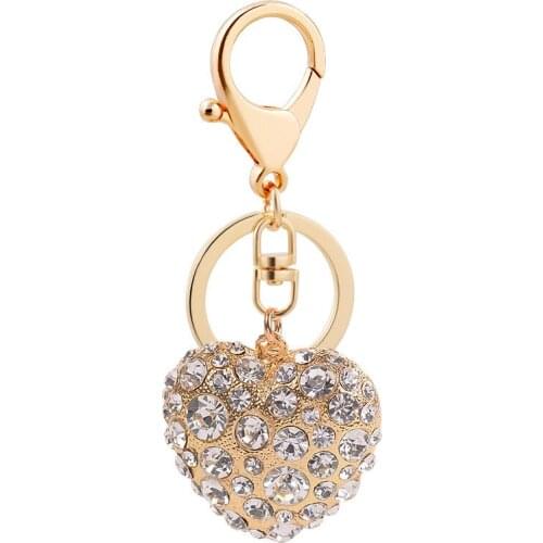 3D cute Love-Heart Handbag Fashion Rhinestone-Crystal Charm Purse Bag Car Key Keyring Keychain mom-lover-Gift Accessories