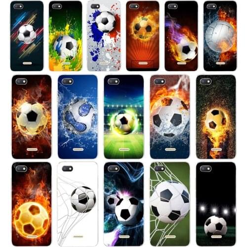 147SD Fire Football Soccer Ball Soft Silicone Tpu Cover phone Case for xiaomi redmi 6 Pro 6A note 5 6 Pro mi 8 lite