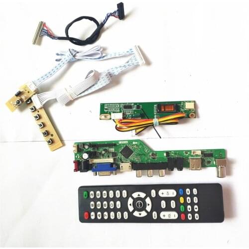 For QD14XL07 QD14XL12 HDMI-Compatible VGA USB AV T.V56 drive board LVDS 1CCFL 30Pin LCD monitor keyboard+Remote+Inverter