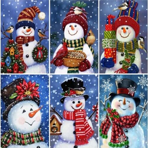 EverShine Diamond Painting Full Square Drill Cartoon Diamond Embroidery Winter Cross Stitch Snowman Handmade Gift Decor For Home