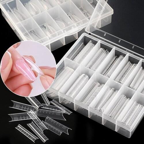 120Pcs French Dual Extension Nail Forms And Clips False Tips DIY Nail Art Mold New