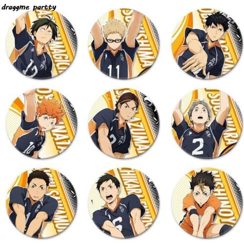 Haikyuu!! Cosplay Badges Hinata Shoyo Brooch Pins Anime Volleyball Boy Button Badge Collection Gift for Backpacks Clothes Decor