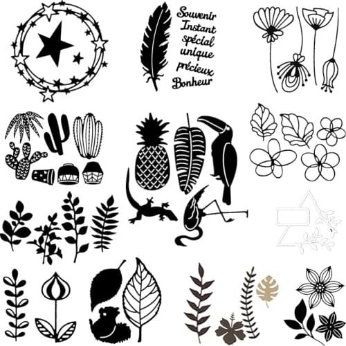 Wild Flower Leaf Lotus Cactus Metal Cutting Dies Stencil for DIY Scrapbooking Embossing Album Decoration Paper Card Craft Die
