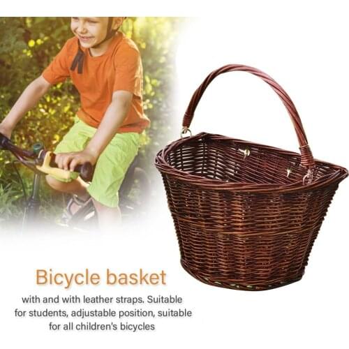 Chinese Style Kids Front Handlebar Bike Basket Handwoven Bike Basket Weatherproof Bicycle Basket Suitable For Boys Girls Bikes