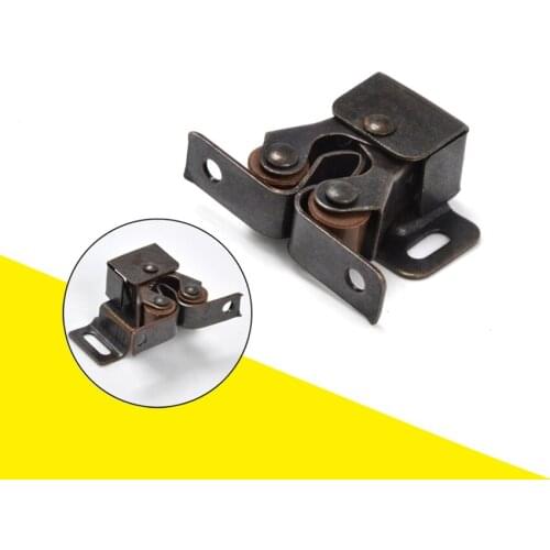 Short Feet Type Spring Door Stop Closer Stoppers Bronze Cabinet Catches With Screws Magnet Latch for Wardrobe Hardware Furniture