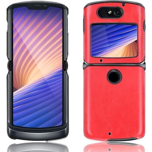 Lychee Pattern Protective Sleeve Back Cover Phone Case Shell for Motorola Razr 5G Smartphone Accessories