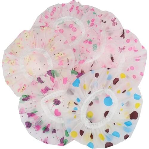 Hot Sale Waterproof Shower Cap Thicken Elastic Bath Hat Bathing Cap For Women Spa Bathing Accessory Hair Salon Bathroom Product
