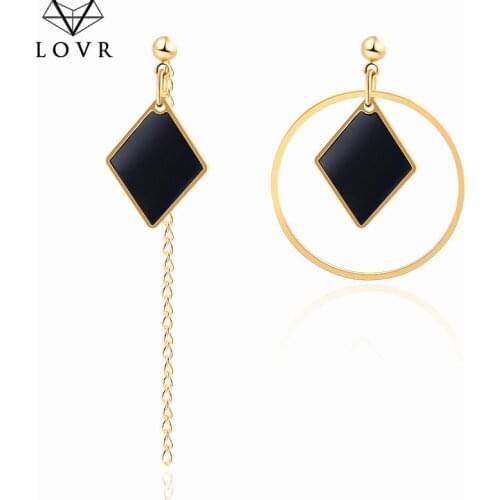 LOVR Korean Geometric Vintage Earrings for Women Fashion Statement Gold Simple Metal Unique Drop Dangle Earring 2020 Jewelry