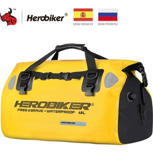 HEROBIKER 45L Motorcycle Bag Waterproof Motorcycle Backpack Helmet Bag Motorcycle Tail Bag Luggage Moto Multi-function Tank Bags