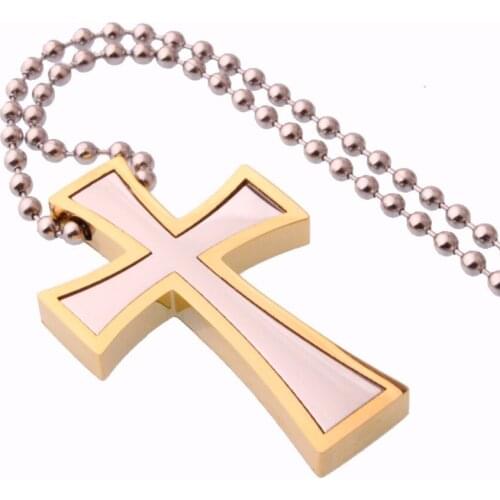 Men Silver Color/Gold/Black Color Cross Necklace Men Stainless Steel Chain Cross Jesus Necklaces&Pendants Party Jewelry