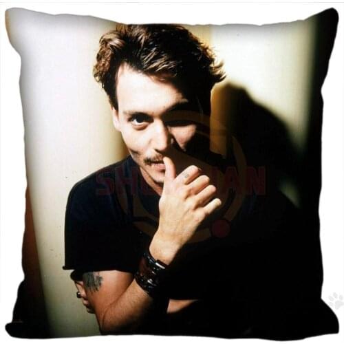 H+P#122 New Hot Custom Pillowcase Johnny Deep #2 soft 35x35 cm (One sides) Pillow Cover Zippered SQ01003@H0122