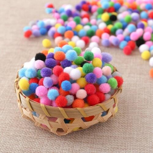 Wholesale 1000Pcs 10mm Pompoms Soft Pom Poms Fur Ball Arts Toys Crafts DIY Apparel Sewing Fabric Supplies Wedding Home Decoratio