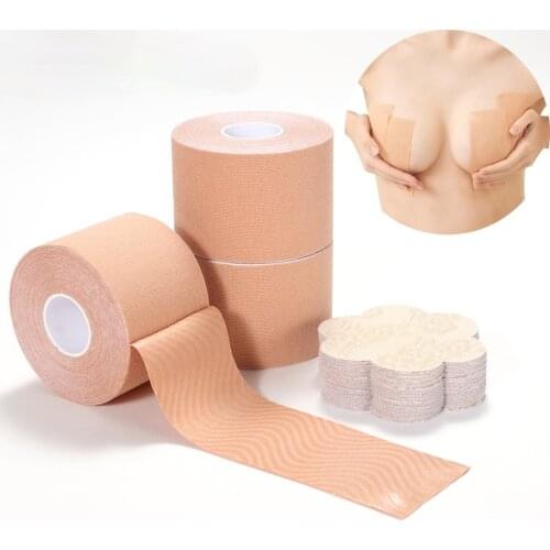 Nipple Paste Partner, Freely Cut Cloth Strips, Pull Up and Roll Up and Changeable Lace Disposable Breast Stickers for Ladies