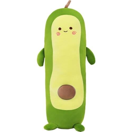 65-130cm Cute 3D Avocado Stuffed Plush Toy Soft Baby Doll Cartoon Fruit Pillow Sofa Cushion kids Girls Christmas birthday Gifts
