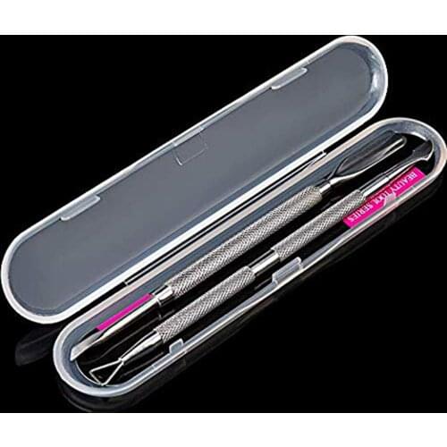 2Pcs Professional Triangle Dead Skin Remover Cuticle Pusher Nail Peeler Scraper