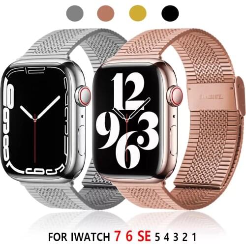 Strap For Apple watch band 44mm 40mm 42mm 38mm stainless steel Metal bracelet magnetic Milanese loop Apple watch 3 4 5 6 se