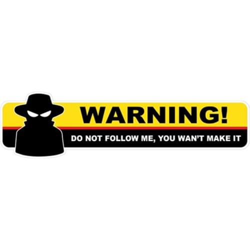 S40711# Self-adhesive Decal Don't Follow Me Car Sticker Waterproof Auto Decors on Bumper Rear Window