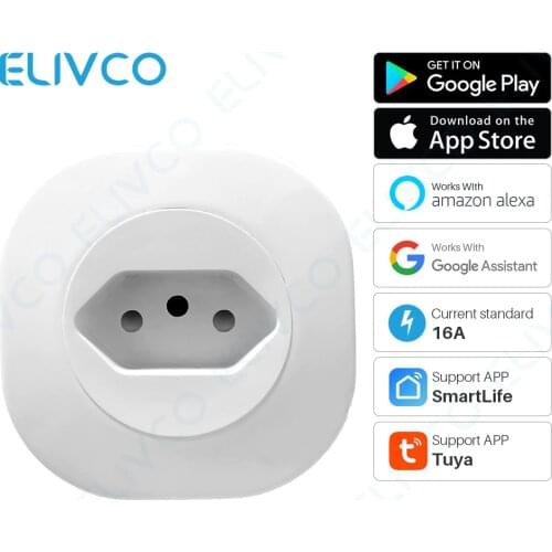 Smart Plug Brazil Intelligent WiFi Socket 16A Timing Switch APP Remote Control Works With Alexa Google Assistant