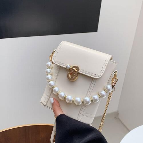 High-quality Korean Ladies Pearl Portable Bucket Bag 2021 New Trendy Fashion Chain Messenger Handbags Hot-selling Shoulder Bag