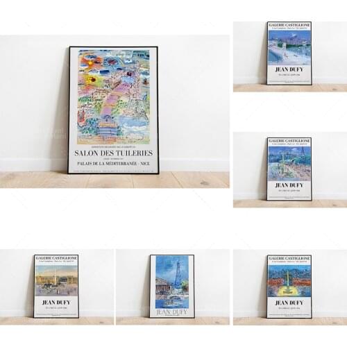 Jean Dufy Paris Exhibition Poster | Retro poster of the Museum of Place de la Concorde in Paris, Retro poster of the City View M