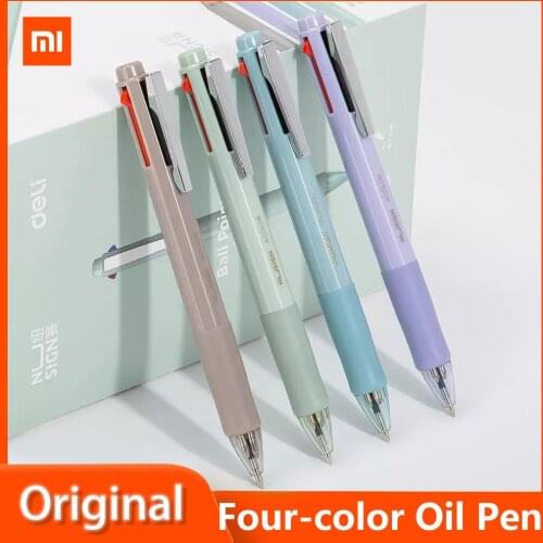 Xiaomi NUSIGN Oil Pen 0.7mm Four-color Refill Four-color Shell Press The Refill Smooth Writing For Students And Office