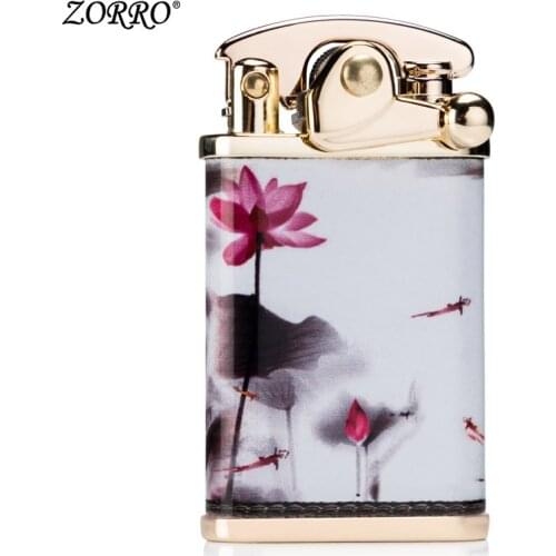 Lighter, creative pure copper, Chinese wind sand wheel, retro rocker, kerosene lighter, male boyfriend