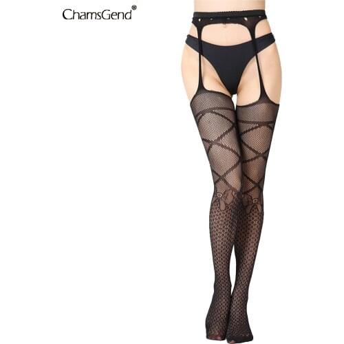 Women Sexy Tights Bowknot Crisscross Tattoo Pattern Fishnet Stockings Linegrie Hosiery Woman Nylon Panythose Suspender