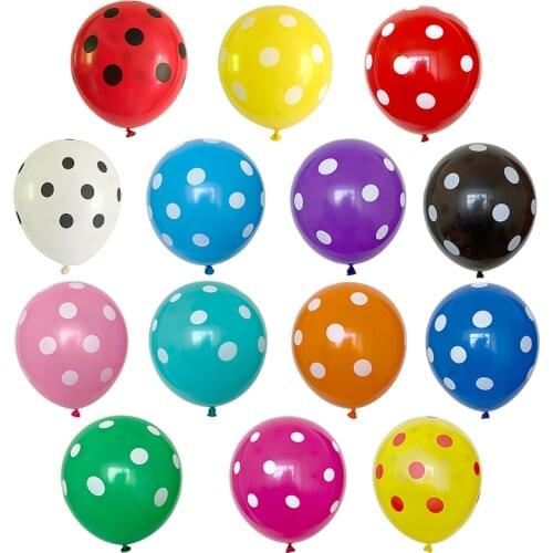 20pcs/lot Ladybug Black Red White Spot Latex Balloons Polka dot Wave Point Globos Birthday Wedding Party Decor Supplies Kids Toy