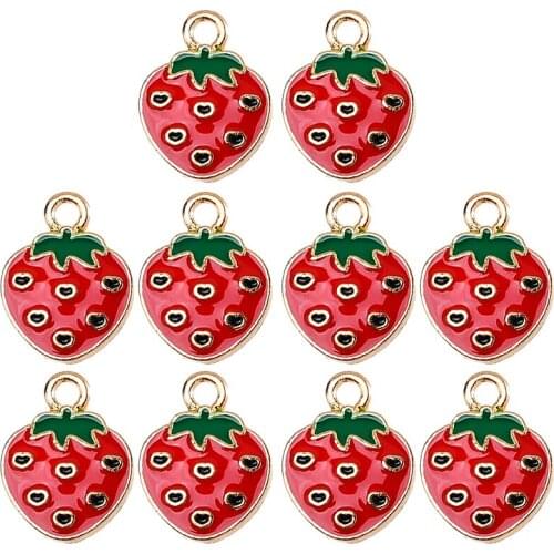 10Pcs Cute Fruit Charm Strawberry Watermelon Small Pendant Accessories for DIY Jewelry Making Supplies DIY Earrings Findings