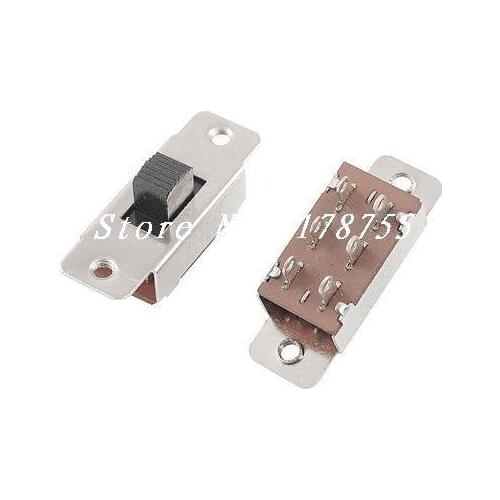 5 Pcs x 6 Solder Lug Pin 3 Position DPDT 2P2T PCB Panel Mount Mini Slide Switch