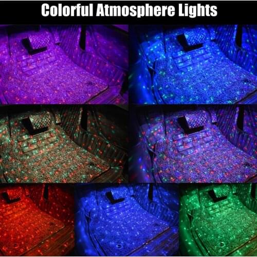 5V Car USB Atmosphere Light Band Set Changeable Color Music Control Full Of Stars 7 Colorful LED Decorative Lights Auto Styling