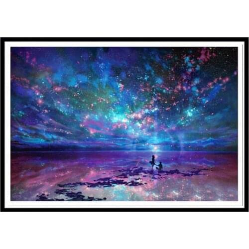 5D DIY diamond painting aurora landscape round diamond mosaic, home decoration, handmade wall decoration