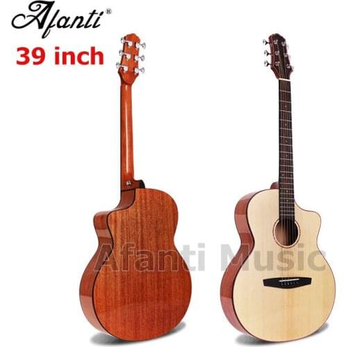 Afanti Music high quality 39 inch Solid Spruce top / Mahogany Back & Sides Acoustic guitar (WY-072-39)