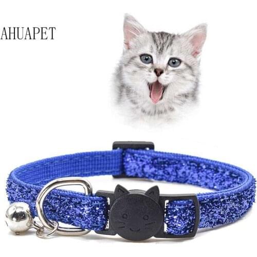 Glitter Cat Colar Collar For Cats Protect Collier Chat Rose Katzenhalsband Adjustable Safety Kitten Chihuahua Pets Accessories