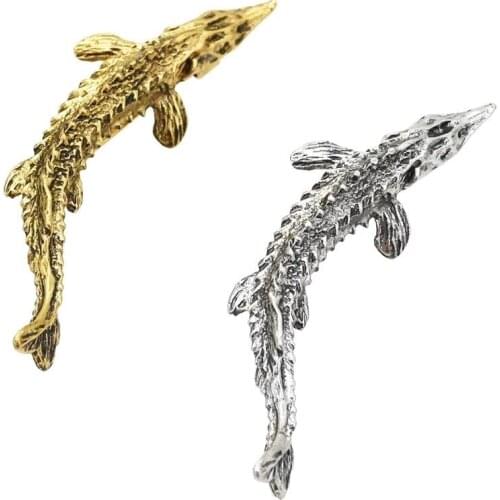 Available Vintage Gold color Metal Fish Brooches for Women cartoon Animal Large fish Style Brooch Fashion Jewelry Coat Broch