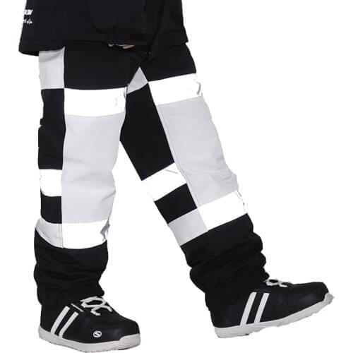 New Fashion Luminous Mens and Womens Snow Pants Snowboarding Clothing Winter Trousers Skiing Suit Wear 15K Waterproof Unsex