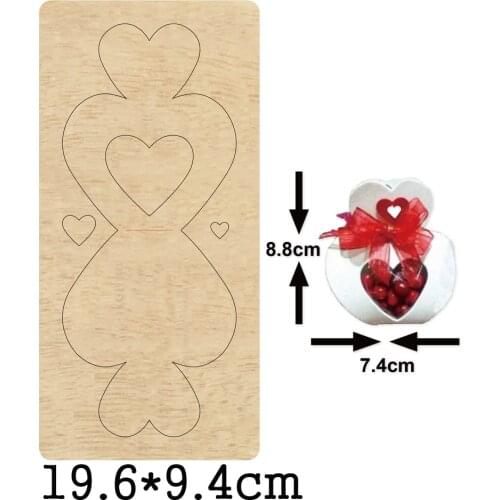 Diy Heart Candy Box Wood Cutting Dies 2021 New Die Cut &Wooden Dies Suitable for Common Die Cutting Machines on the Market