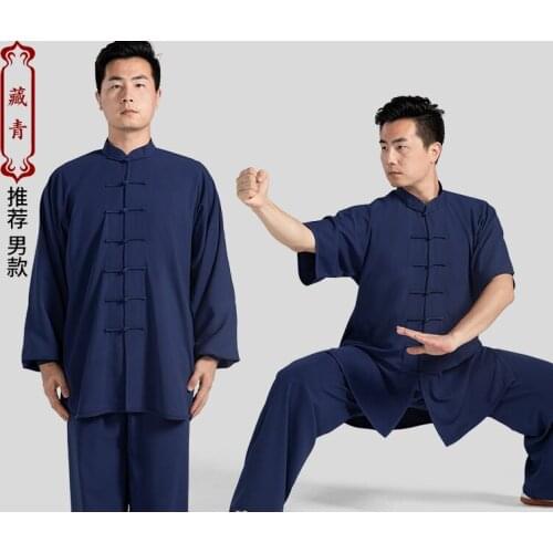 Summer female male natural cotton and silk high-grade martial arts tai chi uniforms martial arts clothes