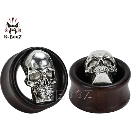 KUBOOZ Wooden Ear Plug Flesh Tunnels Body Piercing Jewelry Gauge Stretcher Studs Earring Expander Extender Jewelry For Women Men