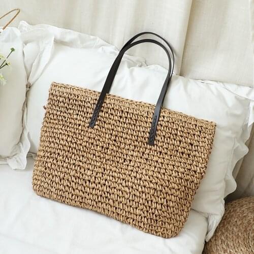 Large-capacity Summer Woven Beach Straw Shoulder Bag