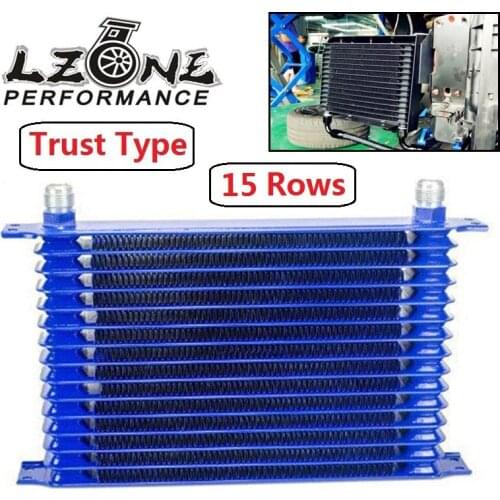 LZONE - Universal 15ROWS An-10An Universal Engine Transmission Oil Cooler Trust Type 15 rows Oil Cooler Blue,Black JR5115