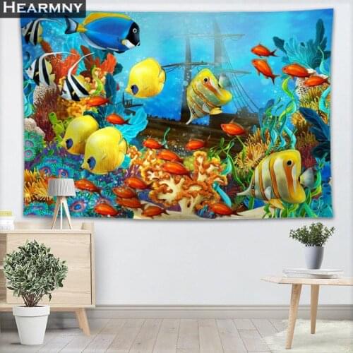 Underwater World Wall Hanging Tapestry Sheets Home Decorative Tapestries Beach Towel Blanket Table Cloth Wall Tapestry