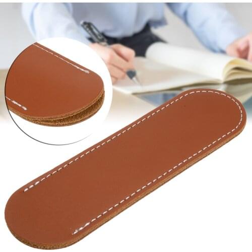 New Brown Leather Fountain Pen Bag Handmade Single Pen Pencil Bag Holder Storage Sleeve Pouch for School Student Gift 155*37mm