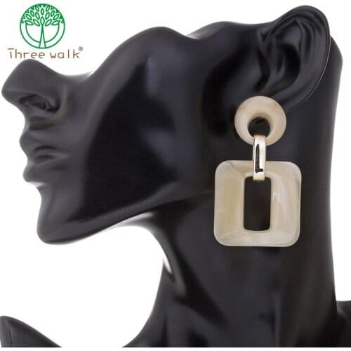 New Square Acrylic Drop Earrings For Ladies Trendy Dangle Earrings For Women Statement Jewelry Wholesale Party Gift