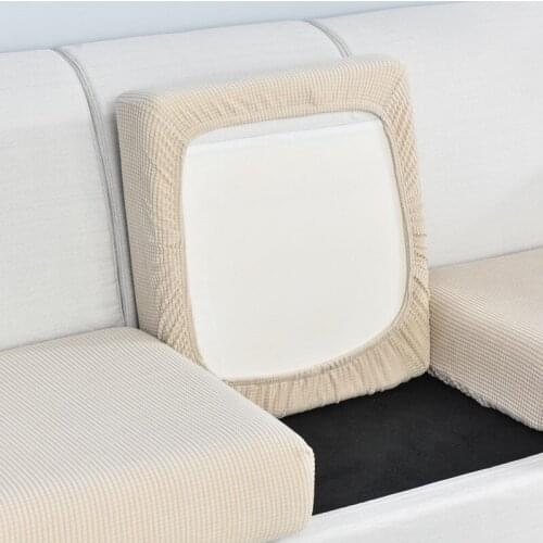 Solid Color Sofa Seat Cushion Cover Polar Fleece Stretch Sofa Covers for Living Room Chair Cover Pets Kids Furniture Protector