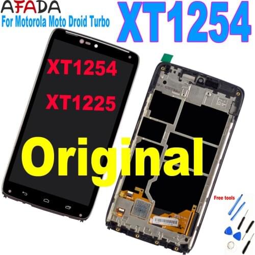 Original LCD For Motorola Moto Droid Turbo LCD XT1254 LCD Display Touch Screen Digitizer Assembly For Moto Maxx LCD XT1225 Frame