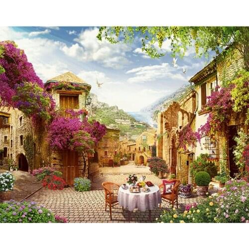 PhotoCustom Oil Paint By Numbers Kits Scenery Painting By Numbers On Canvas Frameless 60x75cm Landscape Hand Painting DIY Decor